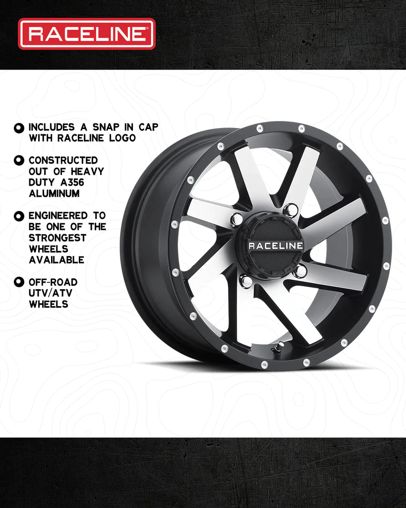 RACELINE TWIST WHEEL 14X7 BLK/MACHINED